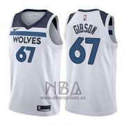 Camiseta Minnesota Timberwolves Taj Gibson NO 67 Association 2017-18 Blanco