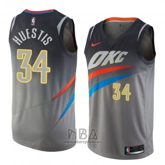 Camiseta Oklahoma City Thunder Josh Huestis NO 34 Ciudad 2018 Gris