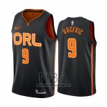 Camiseta Orlando Magic Nikola Vucevic NO 9 Ciudad Edition Negro2