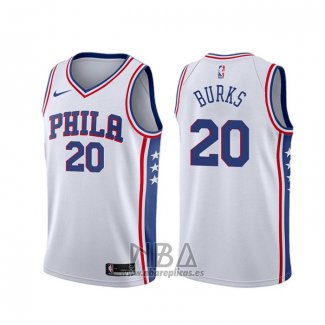 Camiseta Philadelphia 76ers Alec Burks NO 42 Association Blanco