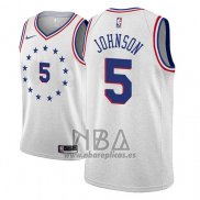 Camiseta Philadelphia 76ers Amir Johnson NO 5 Earned 2018-19 Gris