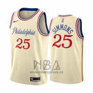 Camiseta Philadelphia 76ers Ben Simmons NO 25 Ciudad 2019-20 Cream