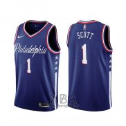 Camiseta Philadelphia 76ers Mike Scott NO 1 Ciudad 2019-20 Azul