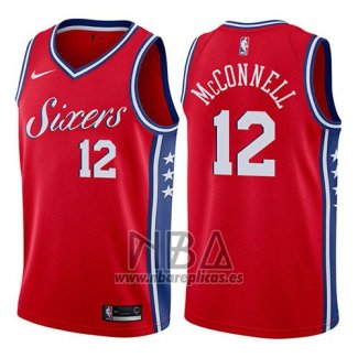 Camiseta Philadelphia 76ers T.j. McConnell NO 12 Statement 2017-18 Rojo