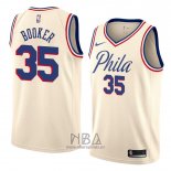 Camiseta Philadelphia 76ers Trevor Booker NO 35 Ciudad 2018 Crema