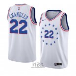 Camiseta Philadelphia 76ers Wilson Chandler NO 22 Earned 2018-19 Blanco