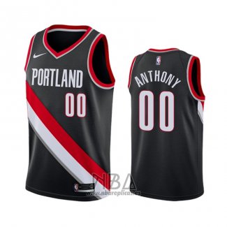 Camiseta Portland Trail Blazers Carmelo Anthony NO 00 Icon Negro