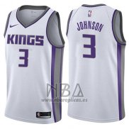 Camiseta Sacramento Kings Joe Johnson NO 3 Association 2017-18 Blanco