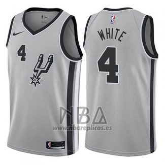 Camiseta San Antonio Spurs Derrick White NO 4 Statement 2017-18 Gris