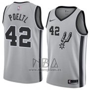 Camiseta San Antonio Spurs Jakob Poeltl NO 42 Statement 2018 Gris