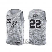 Camiseta San Antonio Spurs Rudy Gay NO 22 Earned Camuflaje