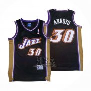 Camiseta Utah Jazz Carlos Arroyo NO 30 Retro Negro