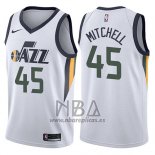 Camiseta Utah Jazz Donovan Mitchell NO 45 Association 2017-18 Negro