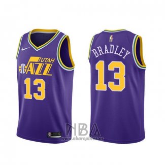 Camiseta Utah Jazz Tony Bradley Hardwood NO 13 Classics Violeta