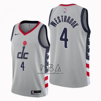 Camiseta Washington Wizards Russell Westbrook NO 4 Ciudad 2020-21 Gris