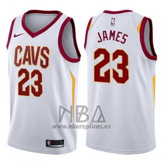 Nike Camiseta Cleveland Cavaliers LeBron James NO 23 2017-18 Blanco