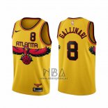 Camiseta Atlanta Hawks Danilo Gallinari NO 8 Ciudad 2021-22 Amarillo