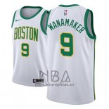 Camiseta Boston Celtics Bradley Wanamaker NO 9 Ciudad 2018-19 Blanco