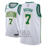 Camiseta Boston Celtics Jaylen Brown NO 7 Ciudad 2018-19 Blanco