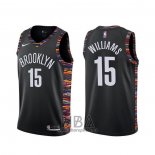 Camiseta Brooklyn Nets Alan Williams NO 15 Ciudad Negro