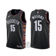 Camiseta Brooklyn Nets Alan Williams NO 15 Ciudad Negro