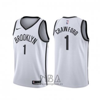 Camiseta Brooklyn Nets Jamal Crawford NO 1 Association Blanco