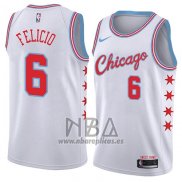 Camiseta Chicago Bulls Cristiano Felicio NO 6 Ciudad 2018 Blanco