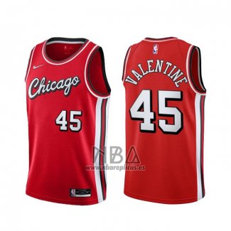 Camiseta Chicago Bulls Denzel Valentine NO 45 Ciudad 2021-22 Rojo