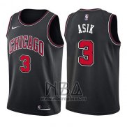 Camiseta Chicago Bulls Omer Asik NO 3 Statement 2017-18 Negro