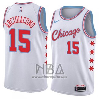 Camiseta Chicago Bulls Ryan Arcidiacono NO 15 Ciudad 2018 Blanco