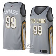 Camiseta Cleveland Cavaliers Jae Crowder NO 99 Ciudad 2018 Gris