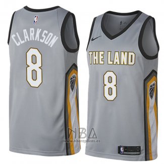 Camiseta Cleveland Cavaliers Jordan Clarkson NO 8 Ciudad 2018 Gris