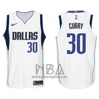 Camiseta Dallas Mavericks Seth Curry NO 30 2017-18 Blanco