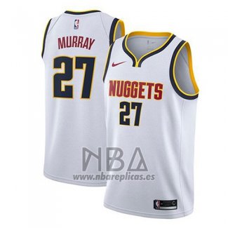 Camiseta Denver Nuggets Jamal Murray NO 27 Association 2018-19 Blanco