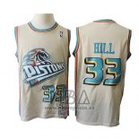 Camiseta Detroit Pistons Grant Hill NO 33 Retro Crema