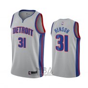 Camiseta Detroit Pistons John Henson NO 31 Statement 2020-21 Gris