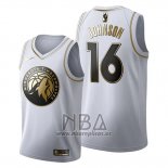 Camiseta Golden Edition Minnesota Timberwolves James Johnson NO 16 2019-20 Blanco