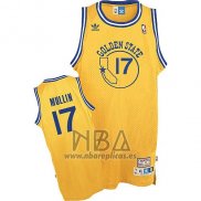 Camiseta Golden State Warriors Chris Mullin NO 17 Retro Amarillo