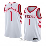 Camiseta Houston Rockets Michael Carter Williams NO 1 Association 2017-18 Blanco