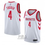 Camiseta Houston Rockets P.j. Tucker NO 4 Association 2017-18 Blanco