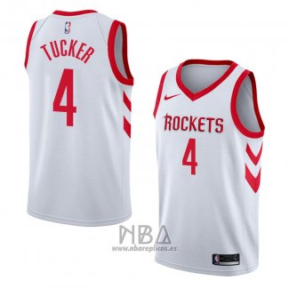 Camiseta Houston Rockets P.j. Tucker NO 4 Association 2017-18 Blanco