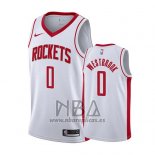 Camiseta Houston Rockets Russell Westbrook NO 0 Association 2019-20 Blanco