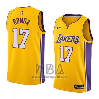 Camiseta Los Angeles Lakers Isaac Bonga NO 17 Icon 2018 Amarillo