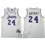 Camiseta Los Angeles Lakers Kobe Bryant NO 24 Blanco