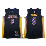 Camiseta Los Angeles Lakers Kobe Bryant NO 8 Retirement 2018 Negro