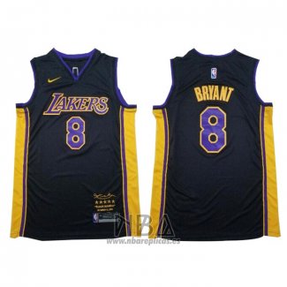 Camiseta Los Angeles Lakers Kobe Bryant NO 8 Retirement 2018 Negro