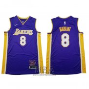 Camiseta Los Angeles Lakers Kobe Bryant NO 8 Retirement 2018 Violeta