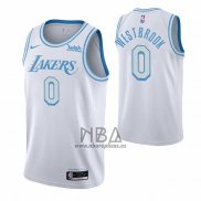 Camiseta Los Angeles Lakers Russell Westbrook NO 0 Ciudad 2020-21 Blanco