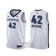 Camiseta Memphis Grizzlies Yuta Watanabe NO 42 Association Blanco