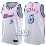 Camiseta Miami Heat Tyler Johnson NO 8 Ciudad 2017-18 Blanco